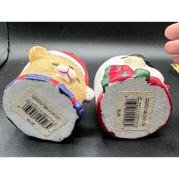 2 Vtg Christmas Snowman & Teddy Bear Bisque Porcelain Candy Bowls Or Planter S1L - Picture 10 of 11